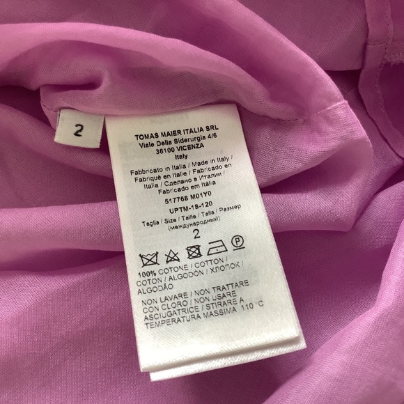 Tomas Maier Orchid/Lavender Drop-Waist Box-Pleat Midi Dress Size 4 - Picture 12 of 14